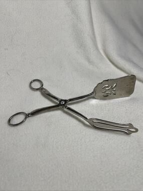 Vintage Leonard Silver Plated Serving Tongs Made In Italy